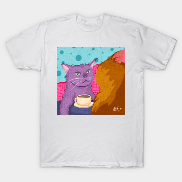 Cat zoning out meme T-Shirt by Karla-Kiky